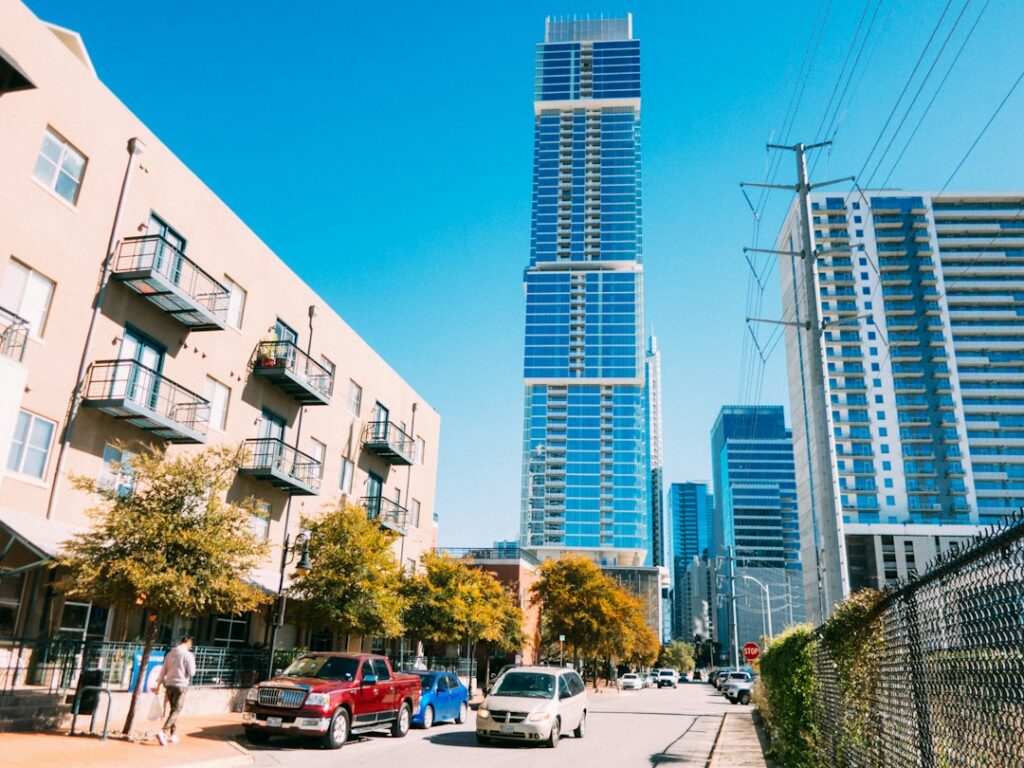 Tall residential high-rise tower in downtown Austin, Texas