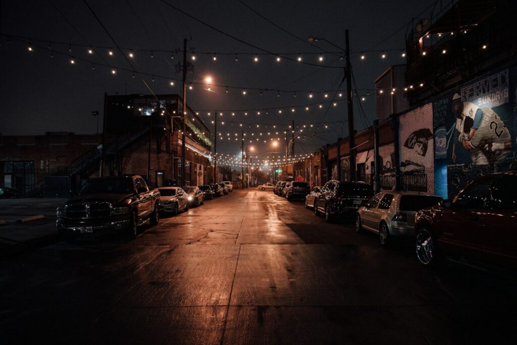 People walking on a street in Deep Ellum, Dallas