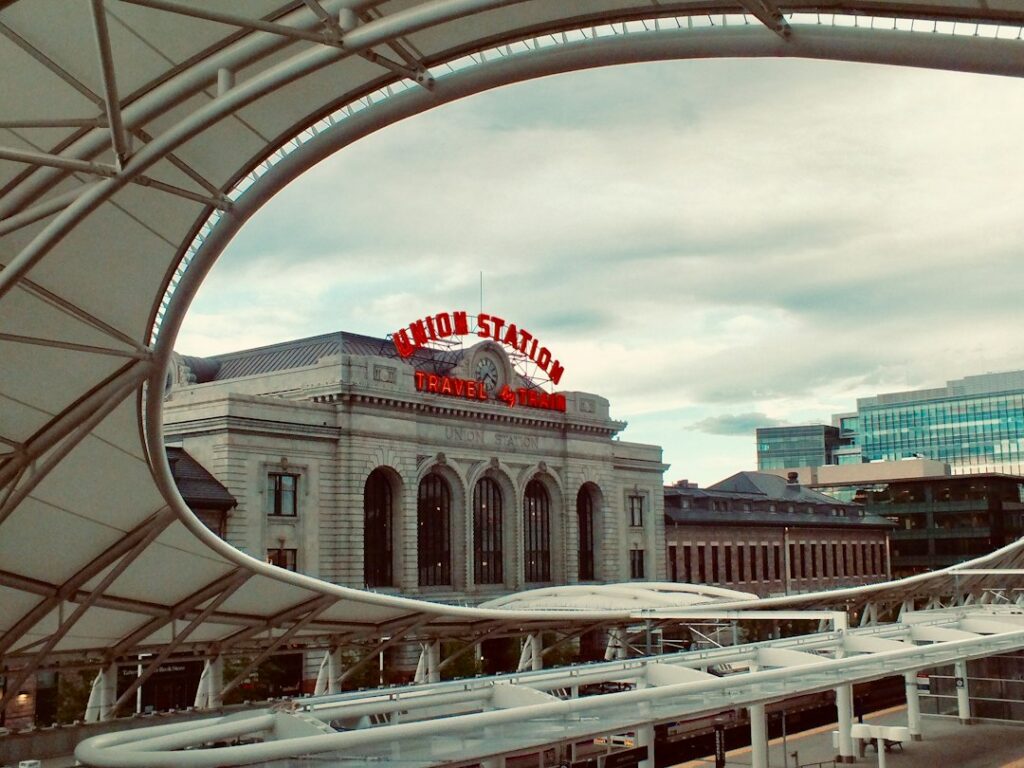 Historic Denver Union Station building, the city's main rail and bus hub