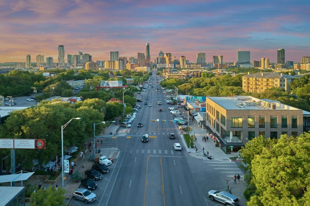 Downtown Austin skyline seen from South Congress