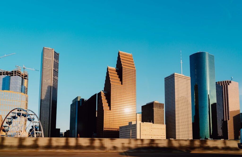 Houston skyline seen from I-45