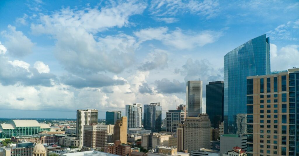 Clouds over the Houston skyline