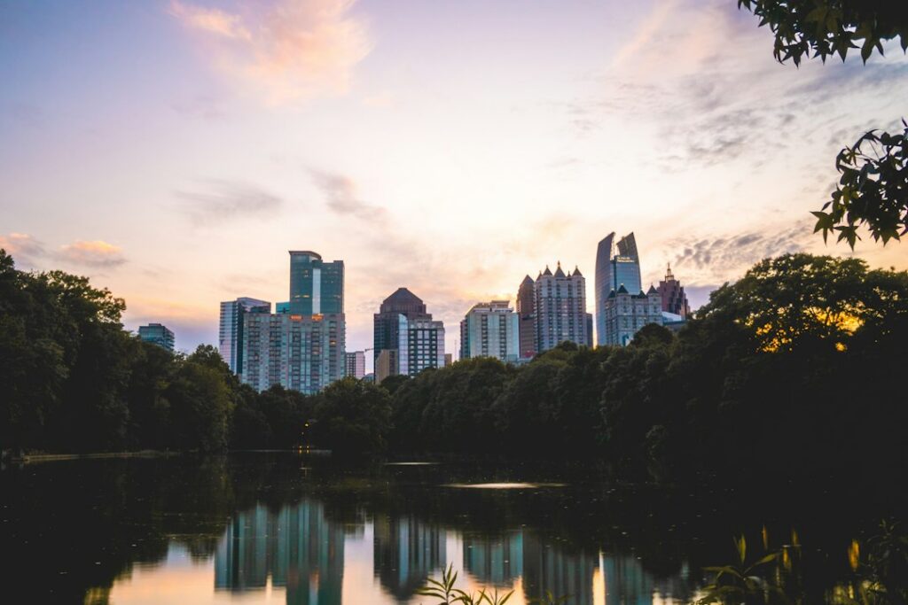 Sunset over Piedmont Park in Atlanta